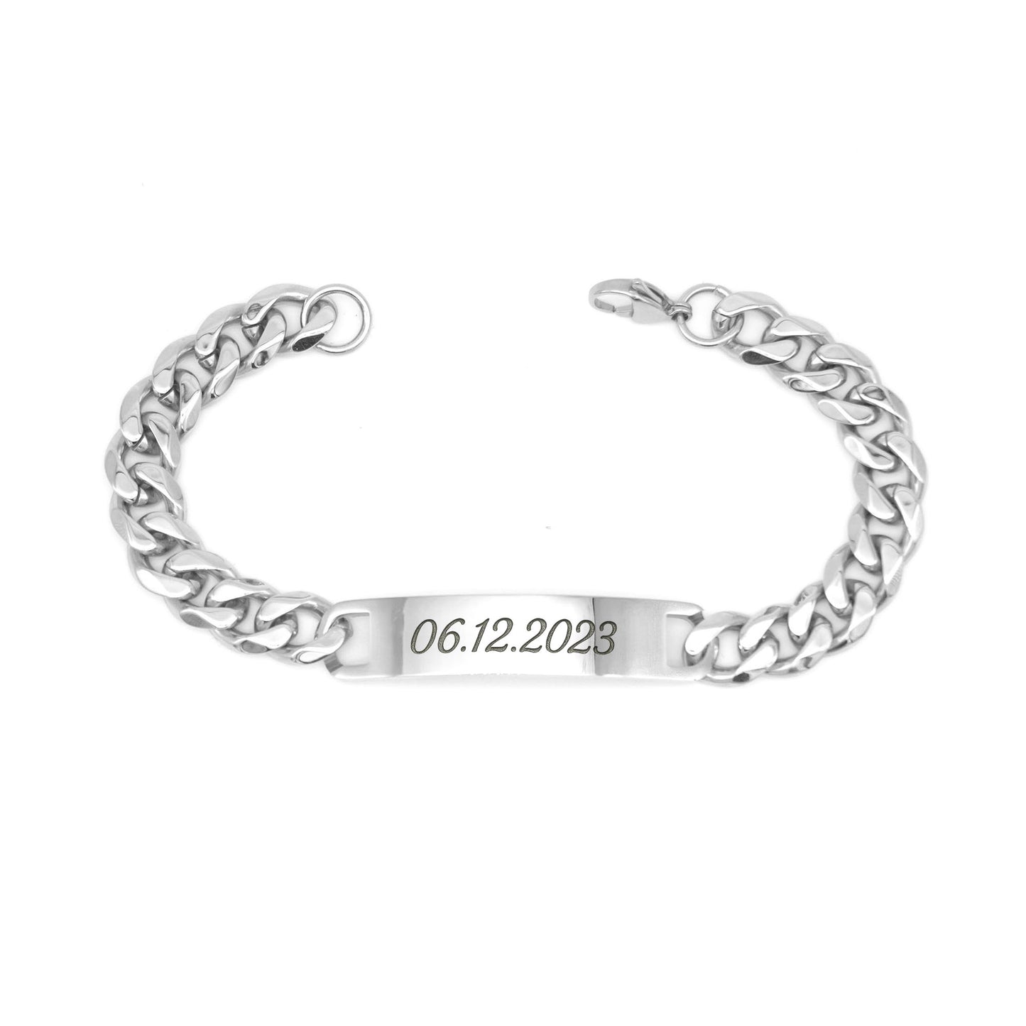 Men's bracelet with personal engraving - stainless steel chain for men - customizable