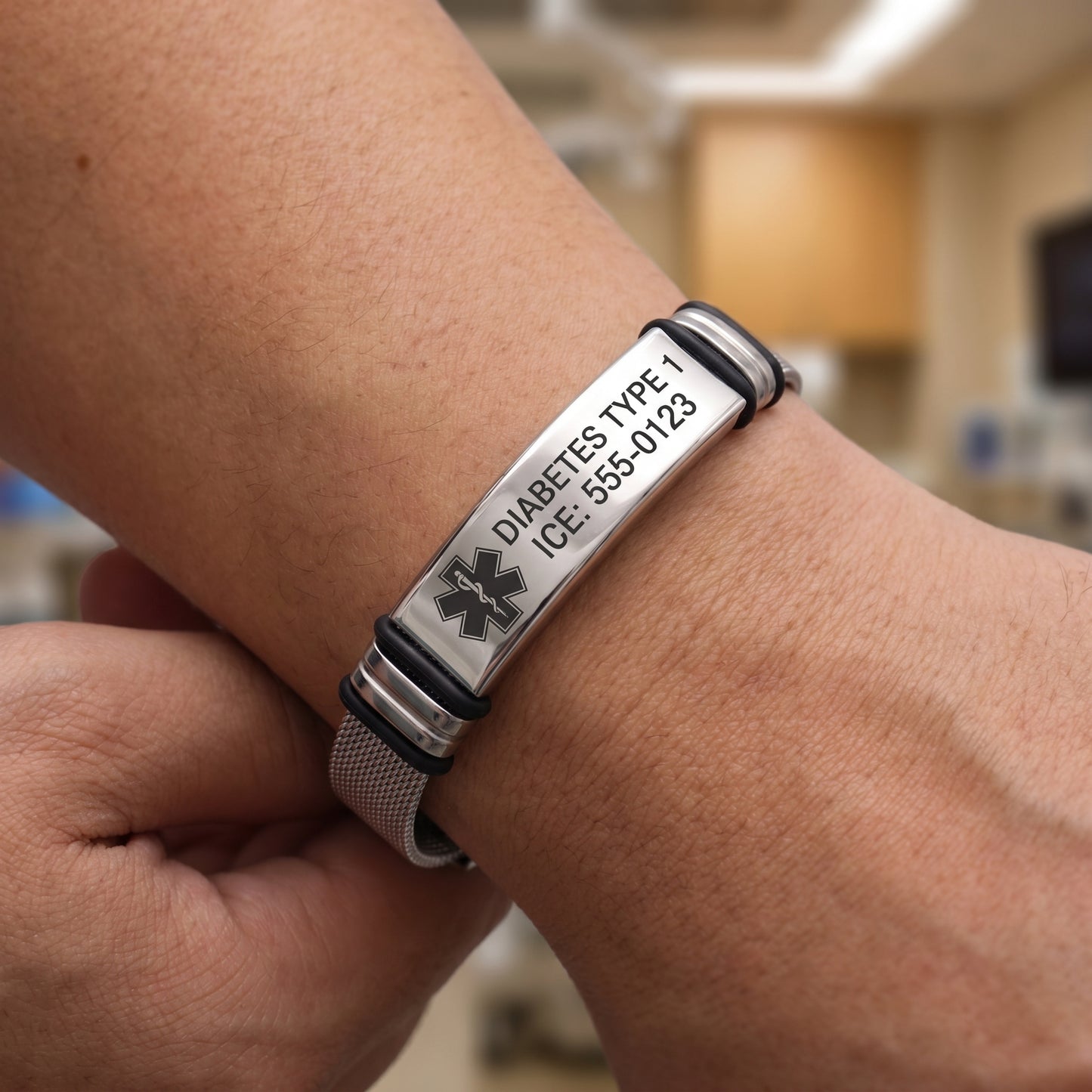 Stainless steel bracelet - with engraving - personalized - adjustable size