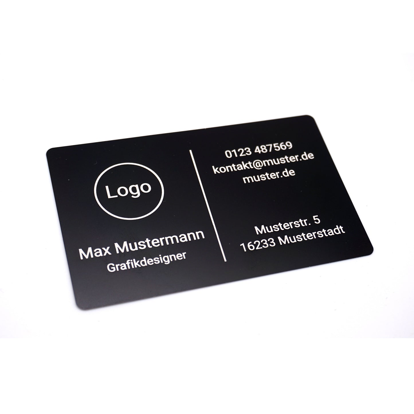Aluminum business cards with laser engraving: Unmistakable elegance for your professional appearance - 10 pieces