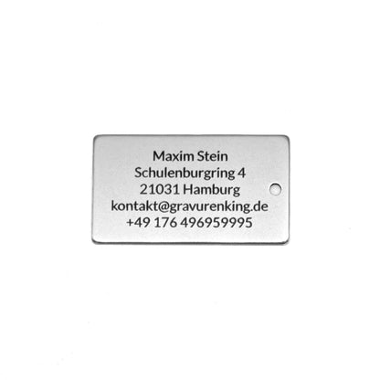 Schlüsselanhänger mit Gravur - Kontaktdaten oder Adresse