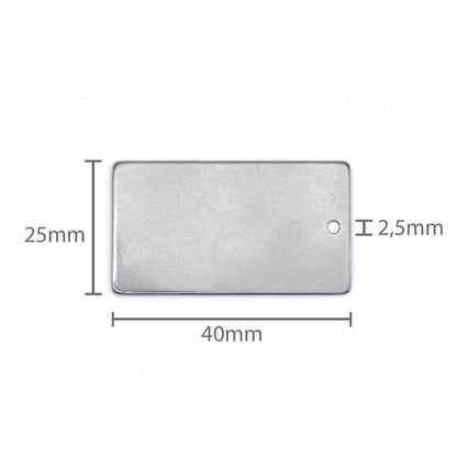 Stainless steel luggage tag with permanent laser engraving - Luggage tag