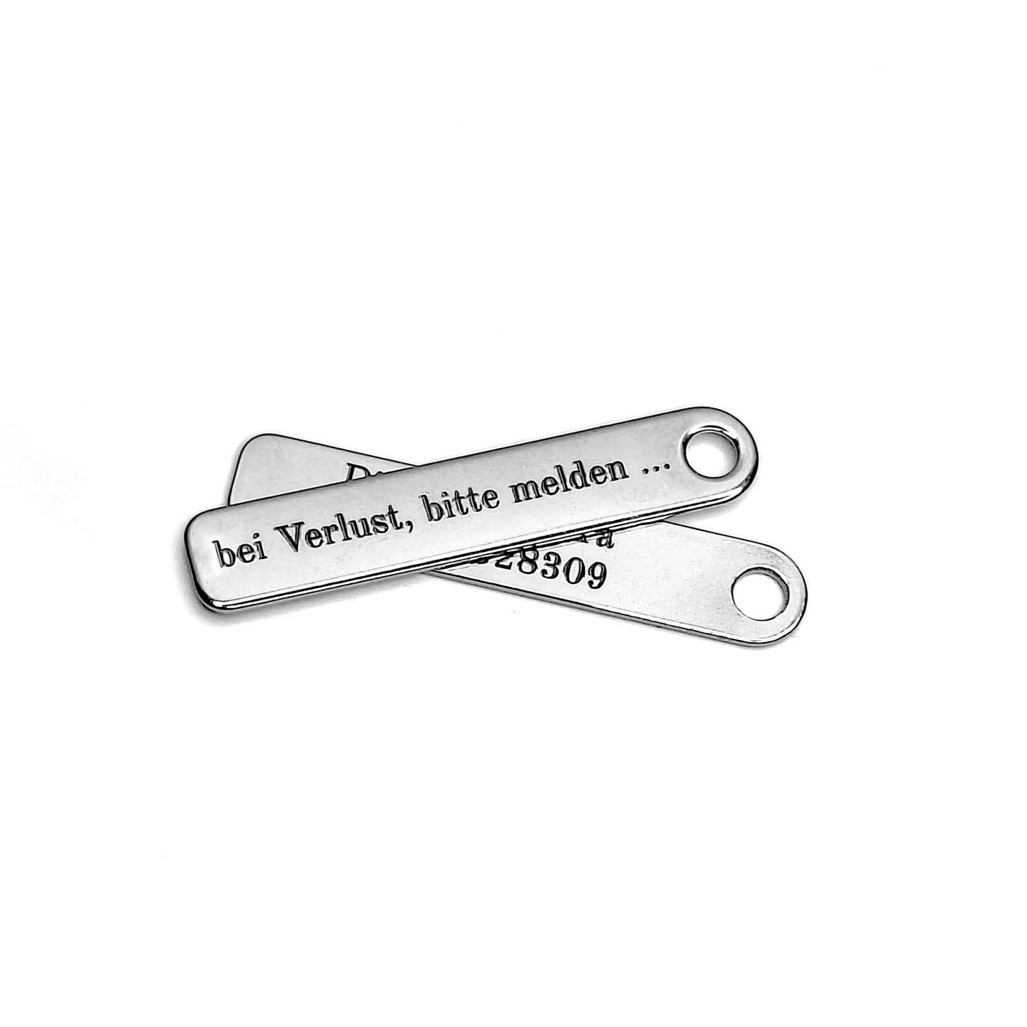 Keychain with individual engraving - telephone number