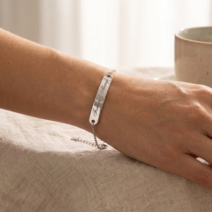 Damenarmband mit Gravur – Edelstahlarmband mit Wunschtext