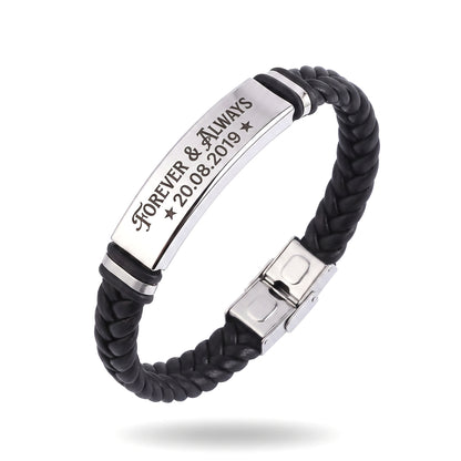 Geflochtenes Armband mit Gravur – Personalisierbar