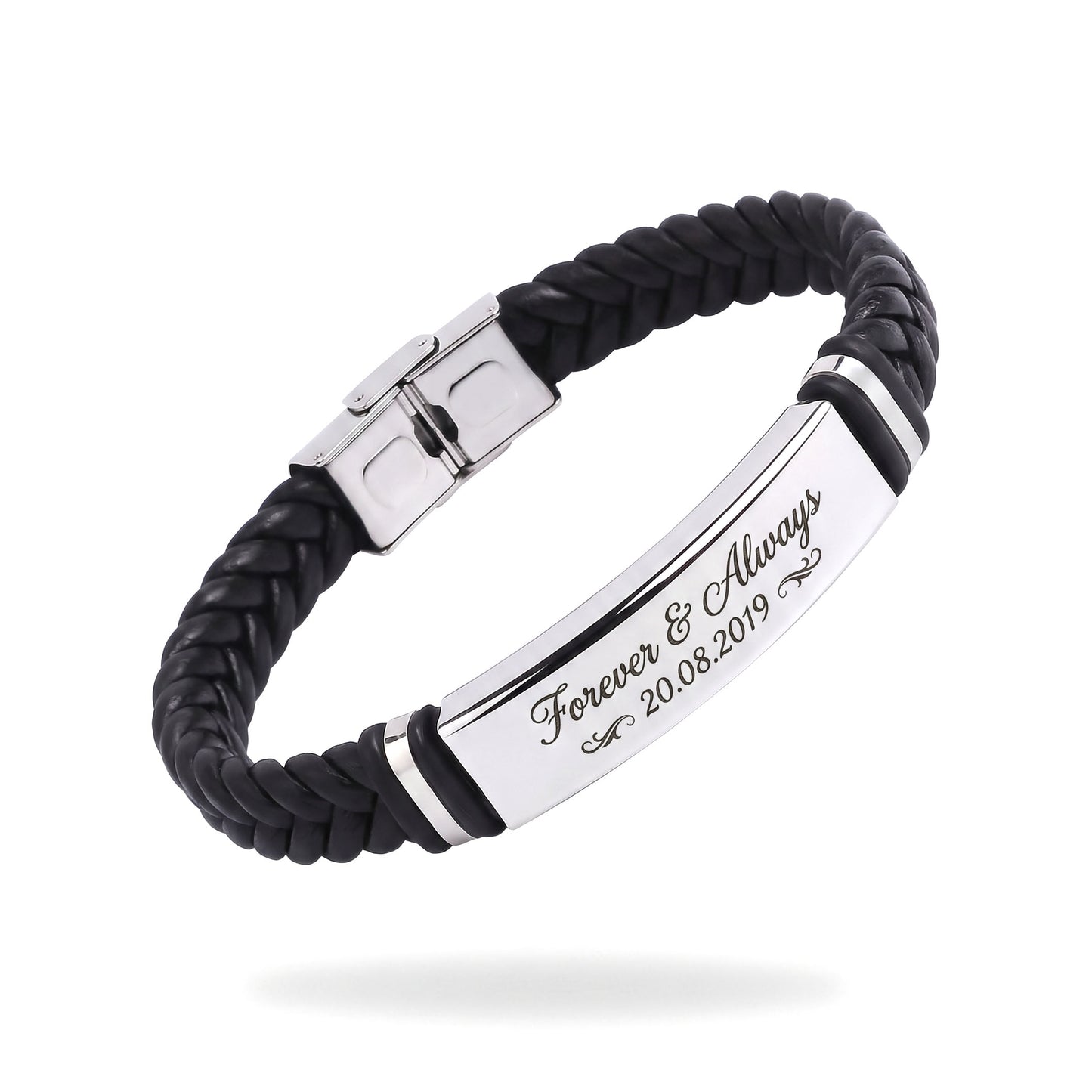 Geflochtenes Armband mit Gravur – Personalisierbar