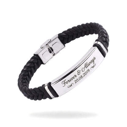 Geflochtenes Armband mit Gravur – Personalisierbar