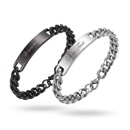 Men's bracelet with personal engraving - stainless steel chain for men - customizable