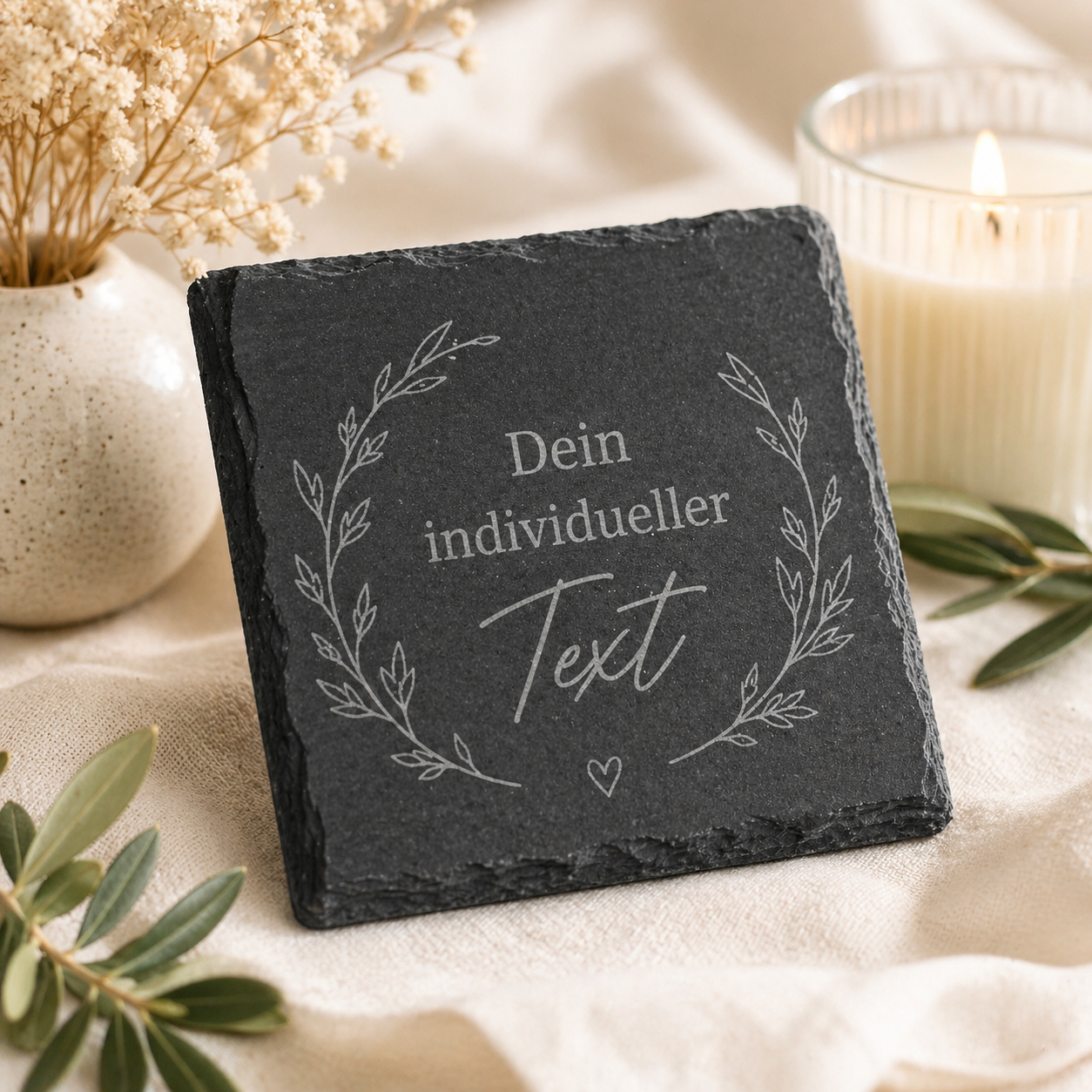 Slate board with motif as desired - personalized text - slate