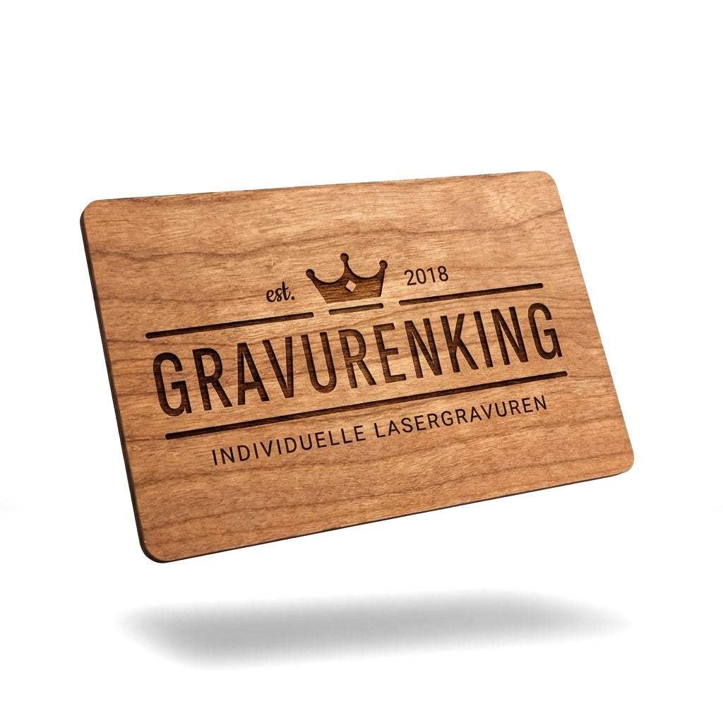Personalisierte NFC-Visitenkarten aus Kirschbaumholz (NTAG215)