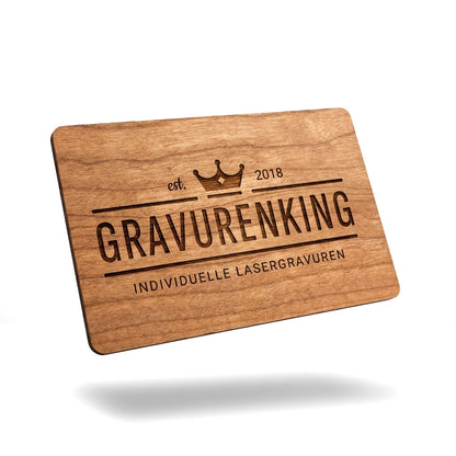 Personalisierte NFC-Visitenkarten aus Kirschbaumholz (NTAG215)