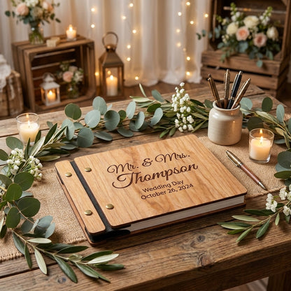 Personalisiertes Gästebuch aus Holz mit Gravur – für Hochzeit & besondere Anlässe