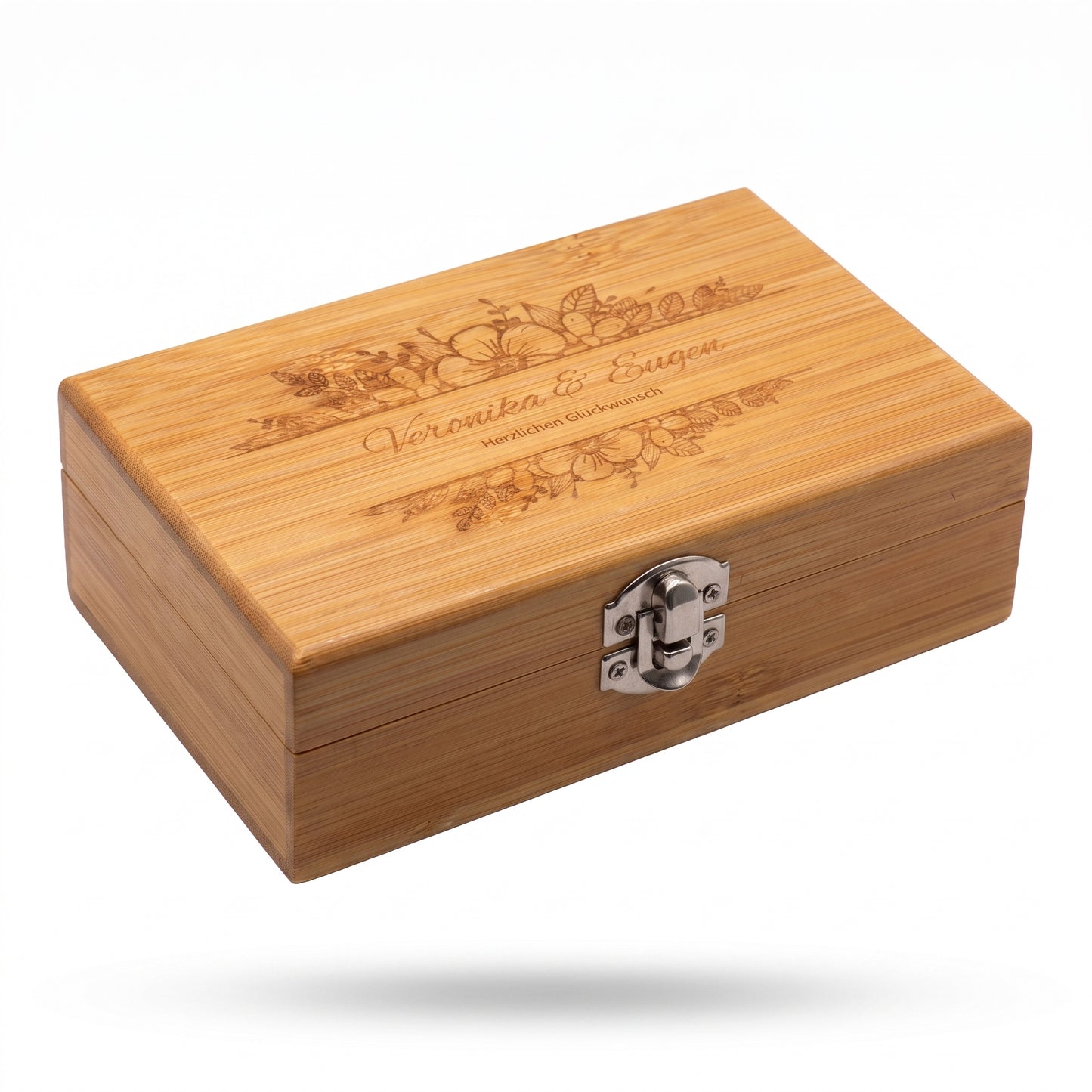 Personalisiertes Weinset aus Bambus mit Gravur – Geschenkbox mit Weinzubehör