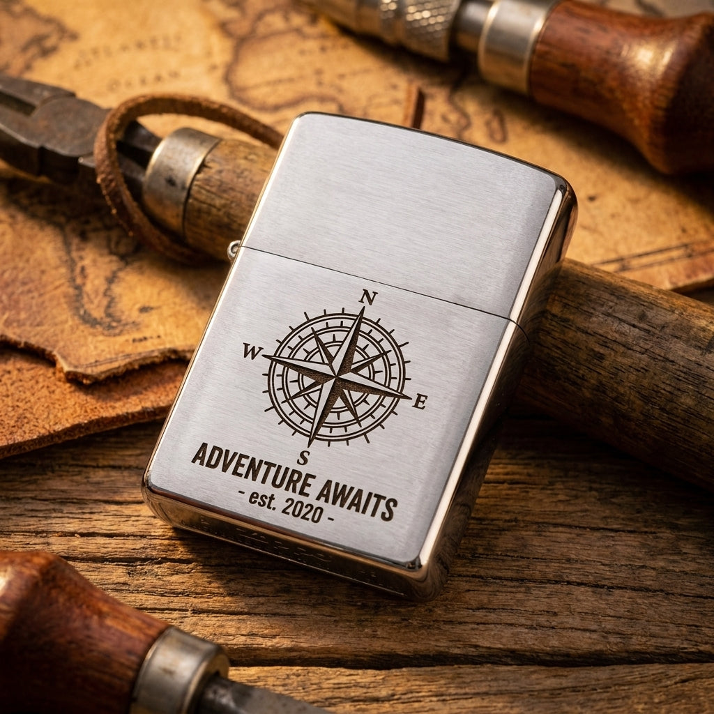 Personalisiertes Zippo Feuerzeug mit Gravur – Herzmotiv, Text, Logo oder Grafik