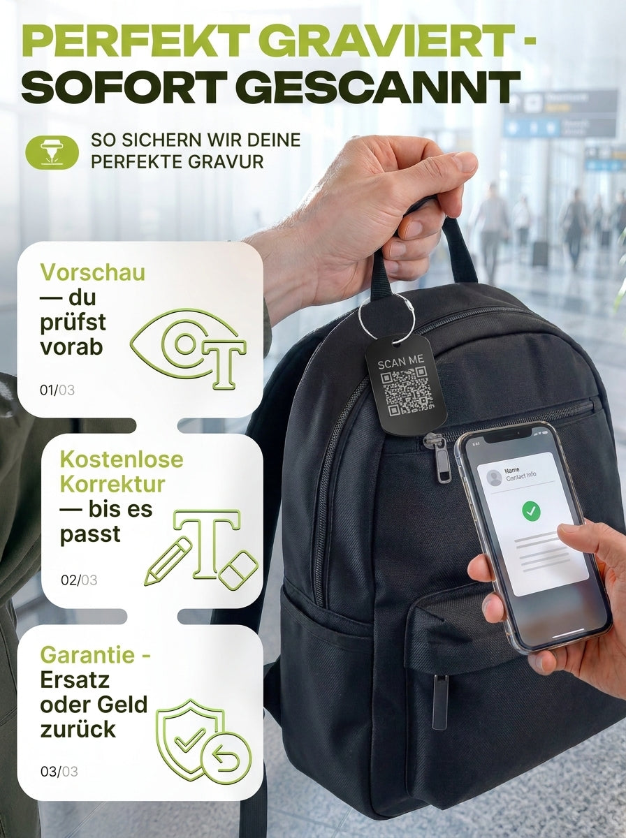 Personalisierter Kofferanhänger aus Aluminium mit Gravur – Gepäckanhänger