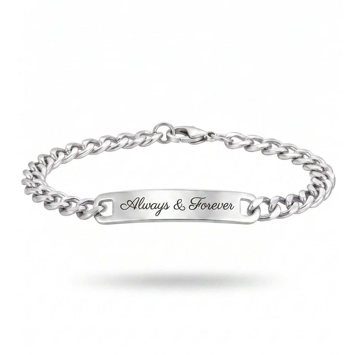 Stainless steel bracelet with personal engraving - women's and men's bracelet gift