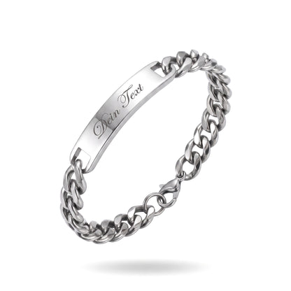 Men's bracelet with personal engraving - stainless steel chain for men - customizable