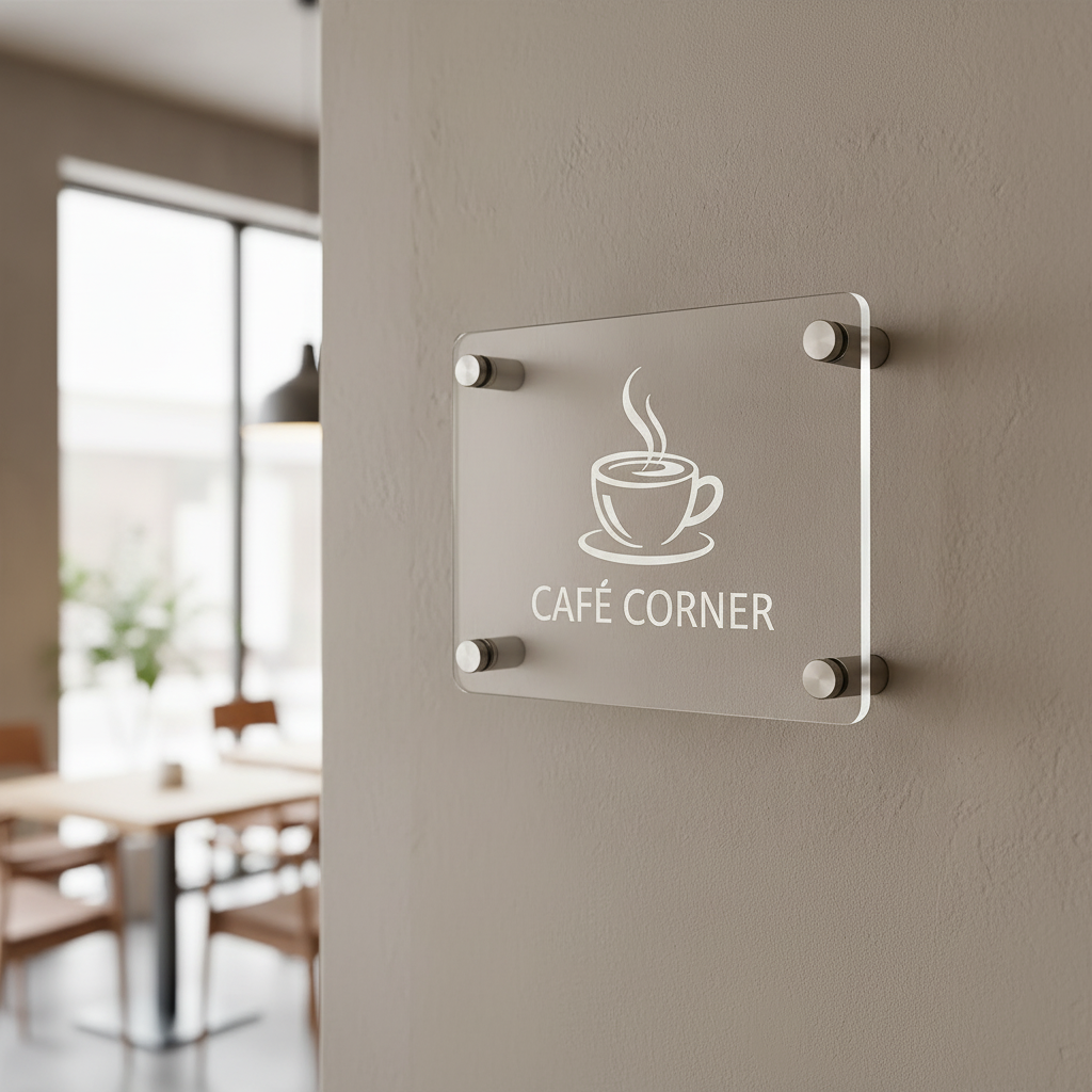 Acrylglas-Wandschild mit individueller Lasergravur - Plexiglas Schild