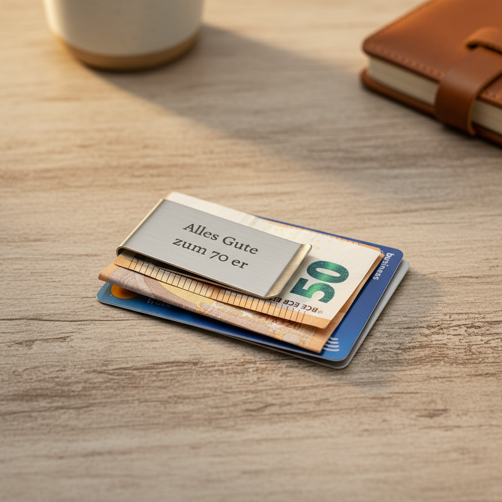 Stainless steel money clip with custom engraving - money clip with personal motif