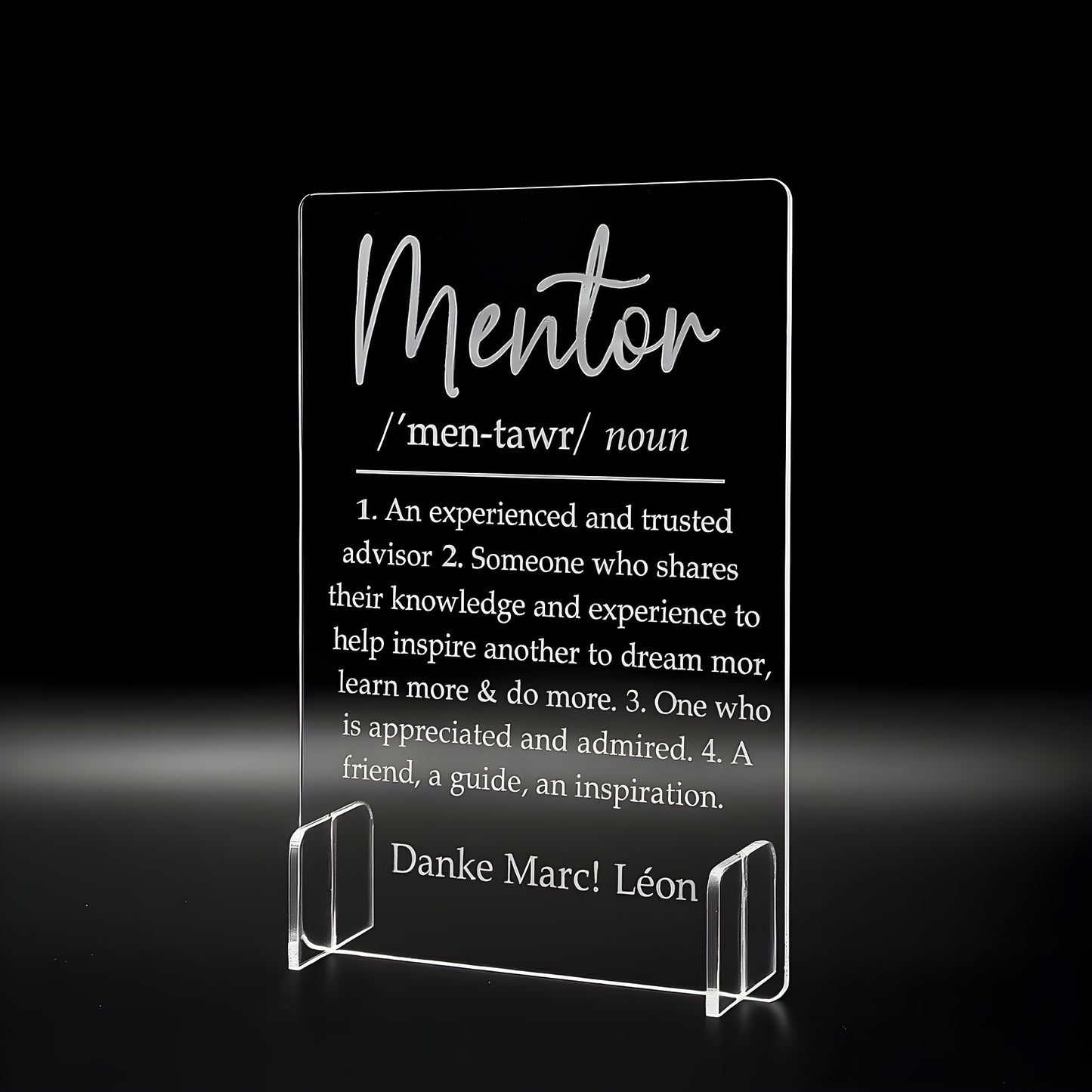 Plexiglass stand with text as desired - e.g. Wifi motif - personalized