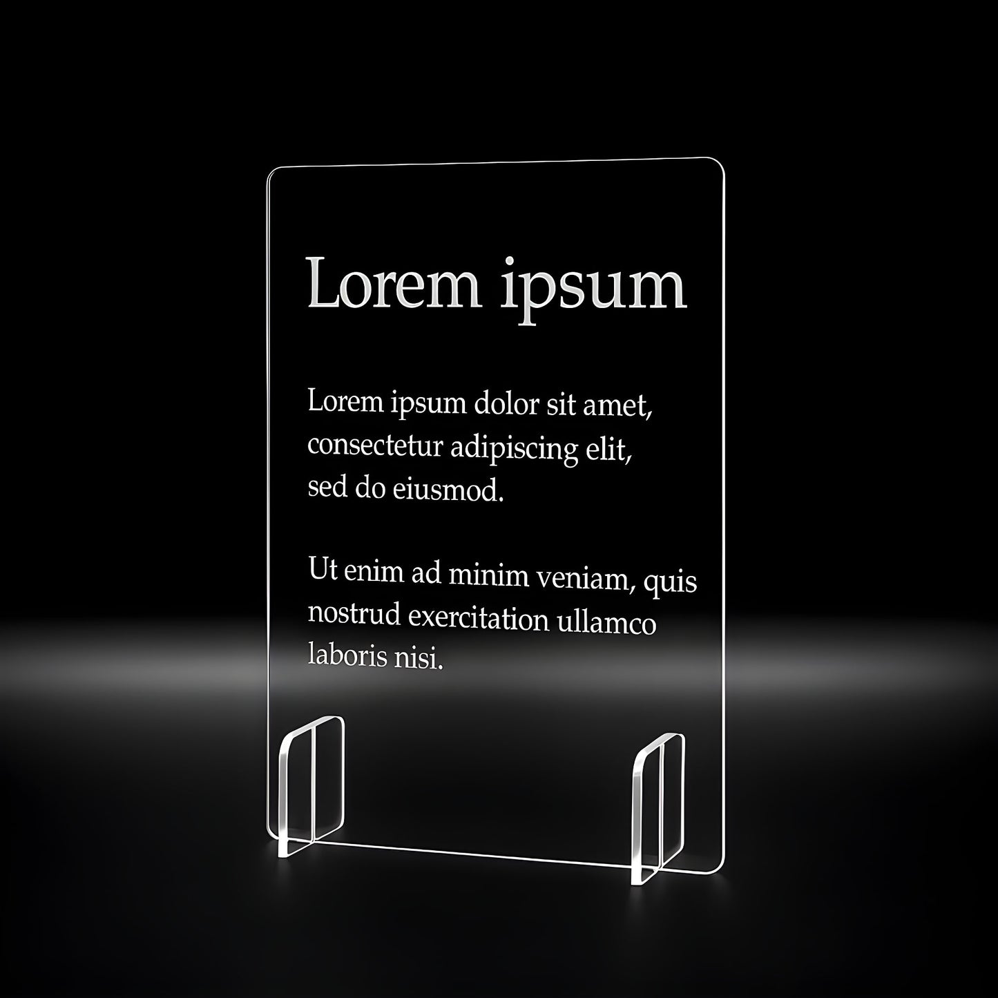 Plexiglass stand with text as desired - e.g. Wifi motif - personalized
