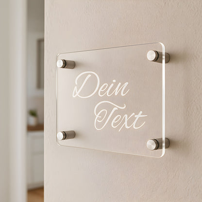 Acrylglas-Wandschild mit individueller Lasergravur - Plexiglas Schild