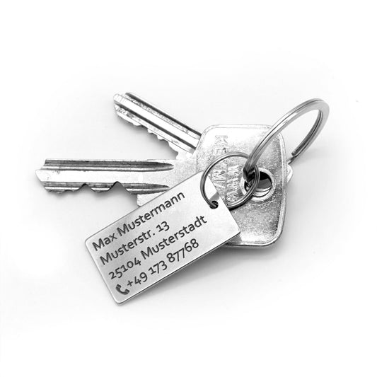 Keyring with engraving - contact details or address