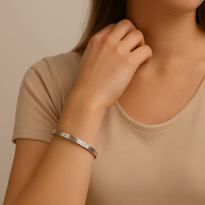 Bangle with personal engraving - stainless steel bangle with lettering