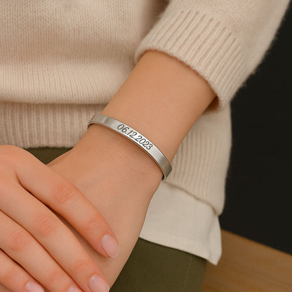 Bangle with personal engraving - stainless steel bangle with lettering