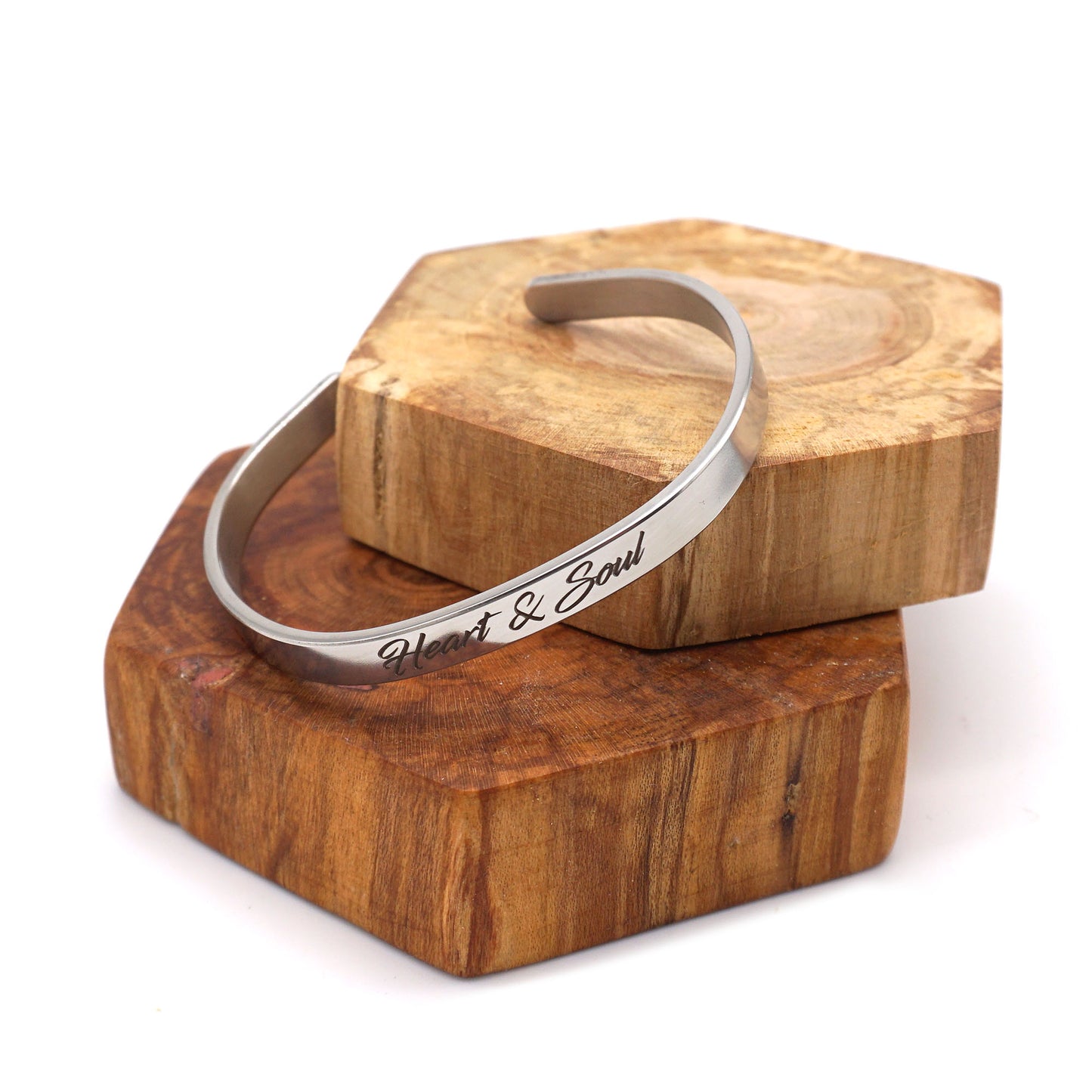 Bangle with personal engraving - stainless steel bangle with lettering