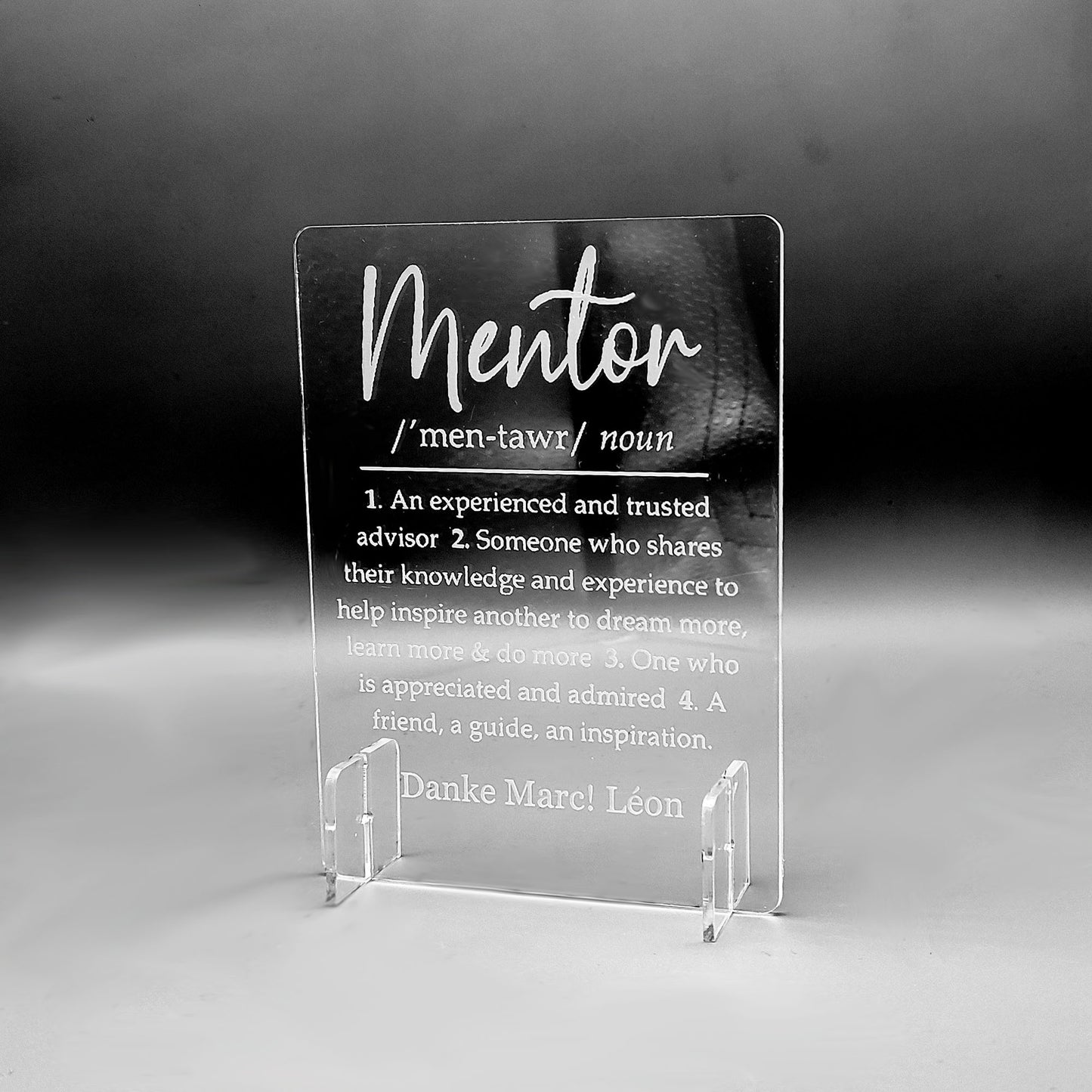 Plexiglass stand with text as desired - e.g. Wifi motif - personalized