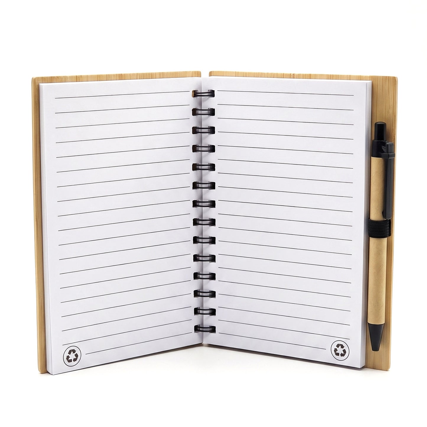 Notizbuch mit individueller Lasergravur - 100 Seiten Bambus Cover Notepad mit Kugelschreiber