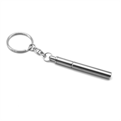 Personalized Mini Stainless Steel Telescopic Ballpoint Pen with Keychain