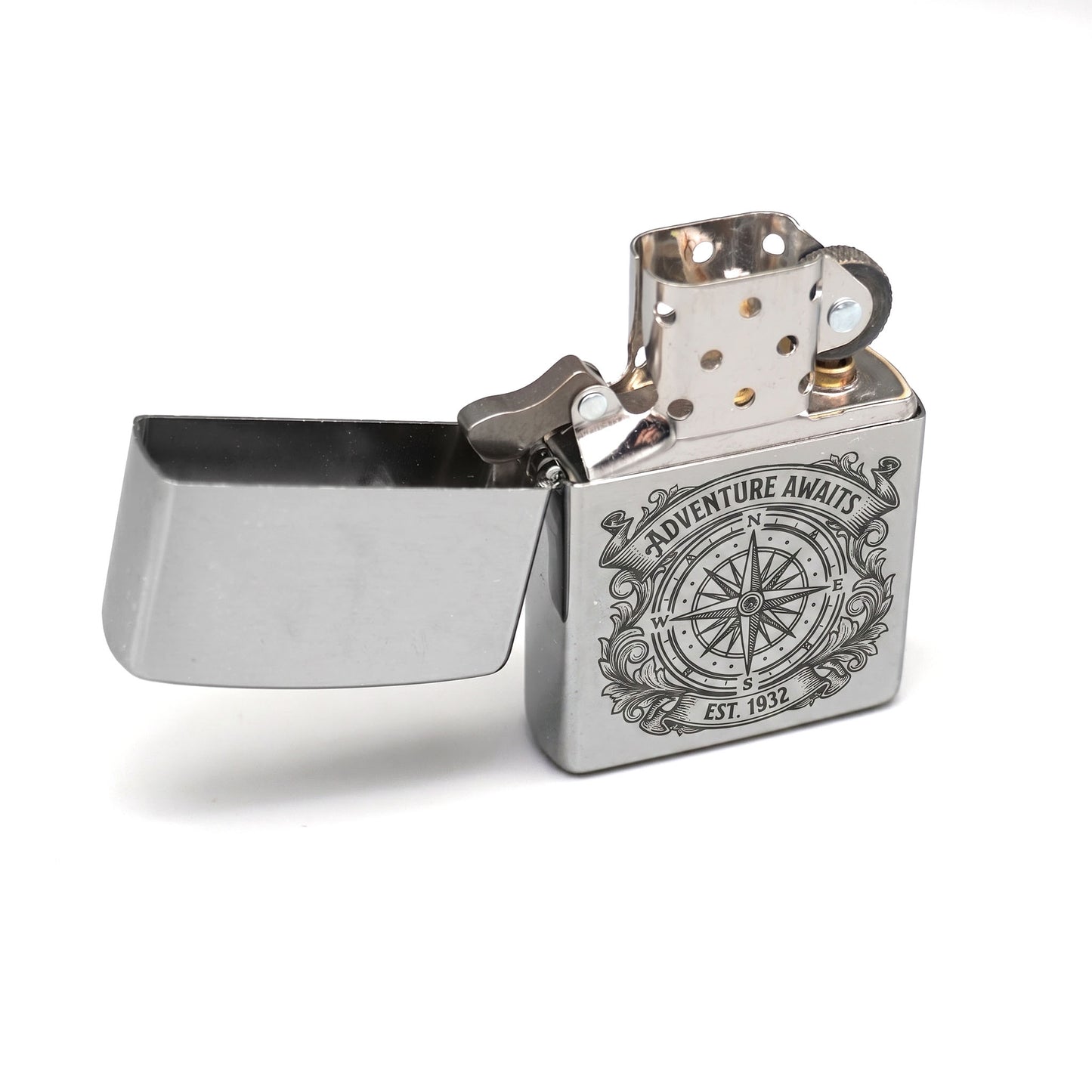 Original Zippo Feuerzeug mit individueller Lasergravur – gebürsteter Stahl