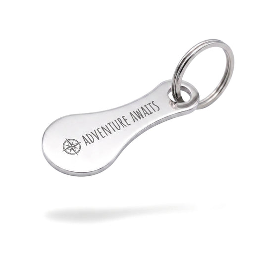 Einkaufswagenlöser aus Metall mit individueller Lasergravur - Personalisiert & Praktisch
