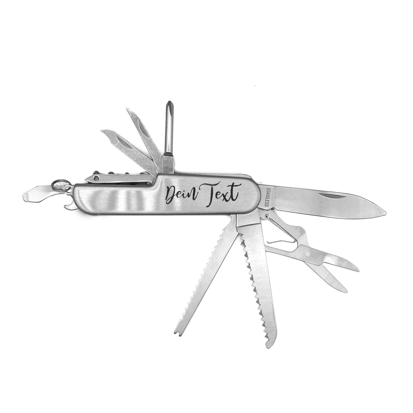 Pocket knife with individual engraving - 11 in 1 multifunctional camping knife - laser engraved