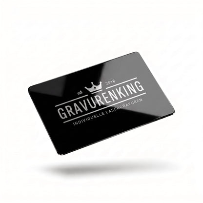 Schwarze Edelstahlkarte mit individueller Lasergravur - Visitenkarte / VIP-Pass