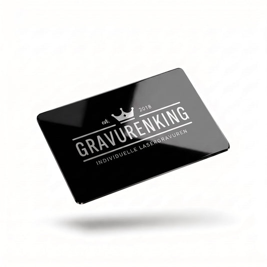 Schwarze Edelstahlkarte mit individueller Lasergravur - Visitenkarte / VIP-Pass