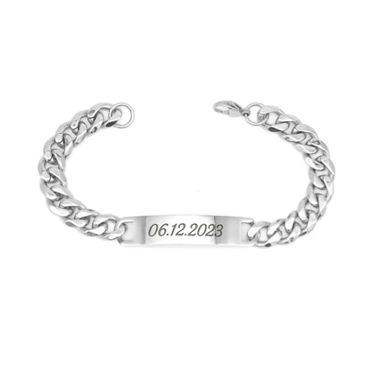 Men's bracelet with personal engraving - stainless steel chain for men - customizable