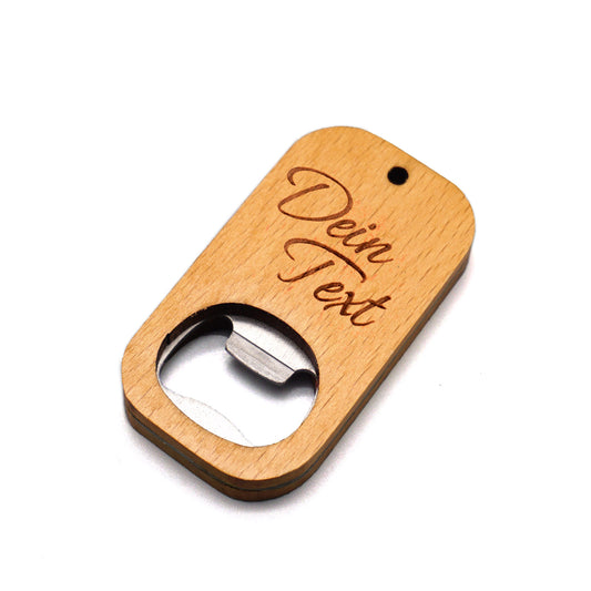 Wooden bottle opener with engraving as desired - Personalized