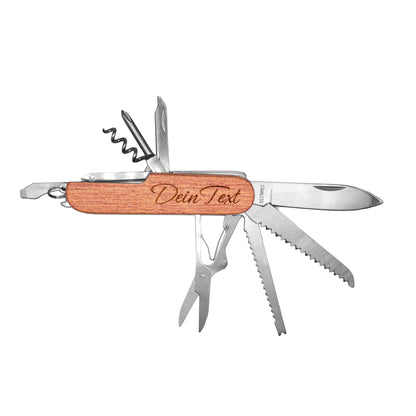 Campingmesser mit individueller Lasergravur - 11 in 1 Taschenmesser - personalisiert