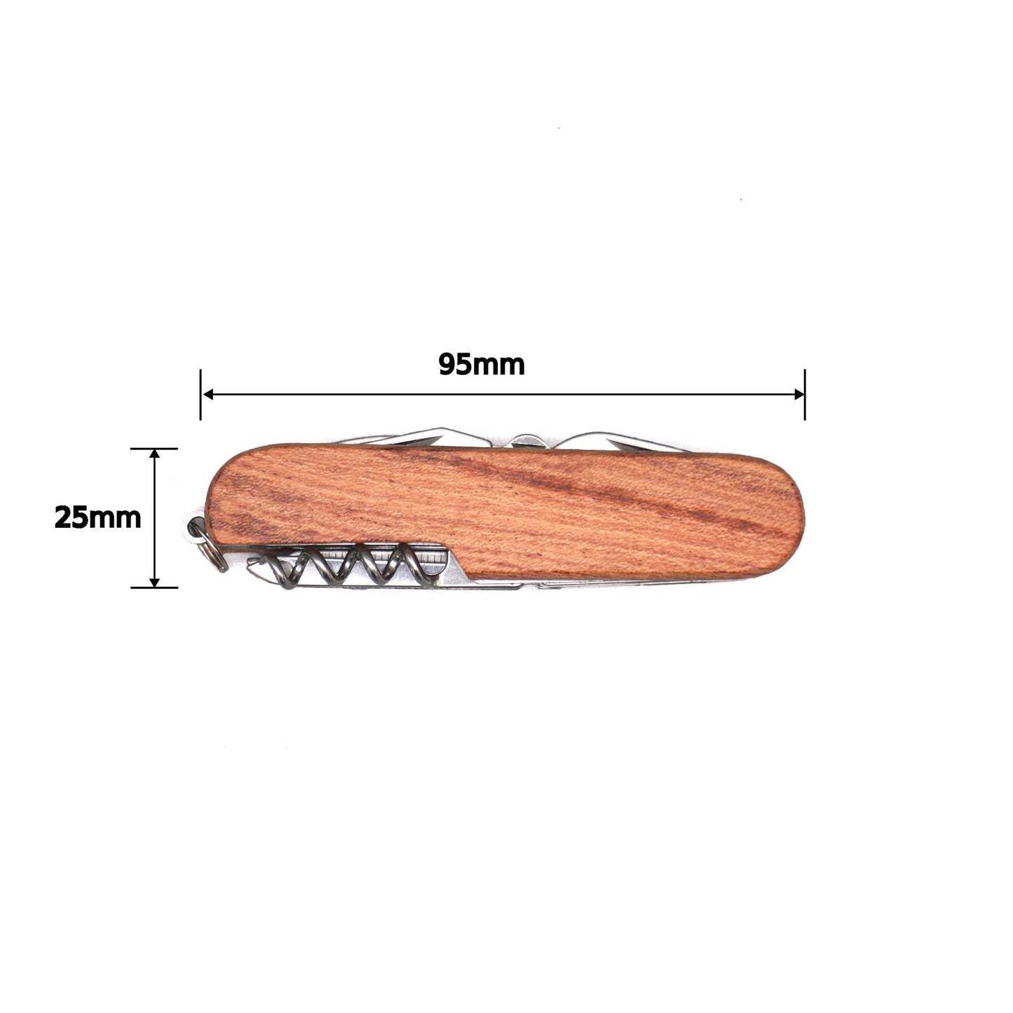 11 in 1 pocket knife with individual engraving - camping knife with wooden handle