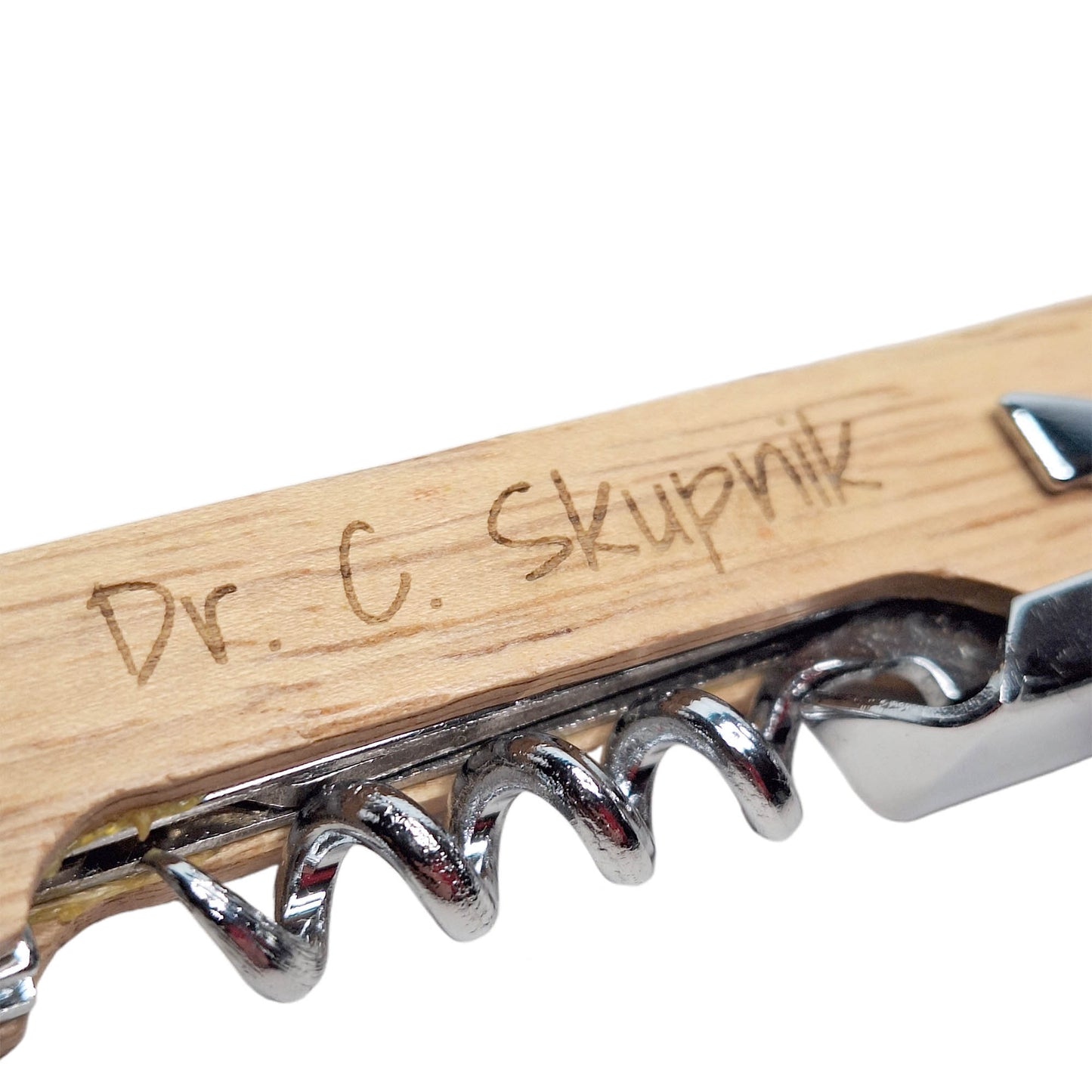 Flaschenöffner mit individueller Gravur - personalisierter Weinöffner mit Holzgriff