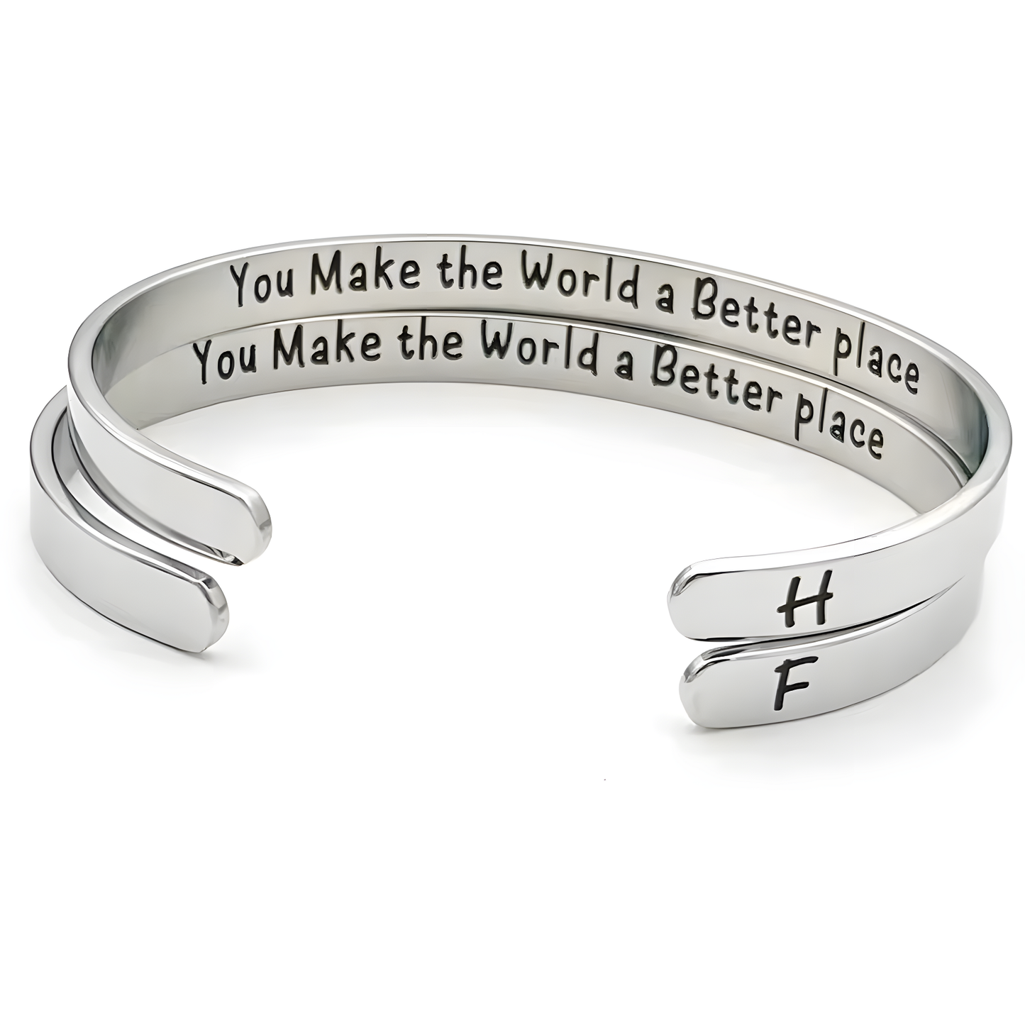 Bangle with personal engraving - stainless steel bangle with lettering