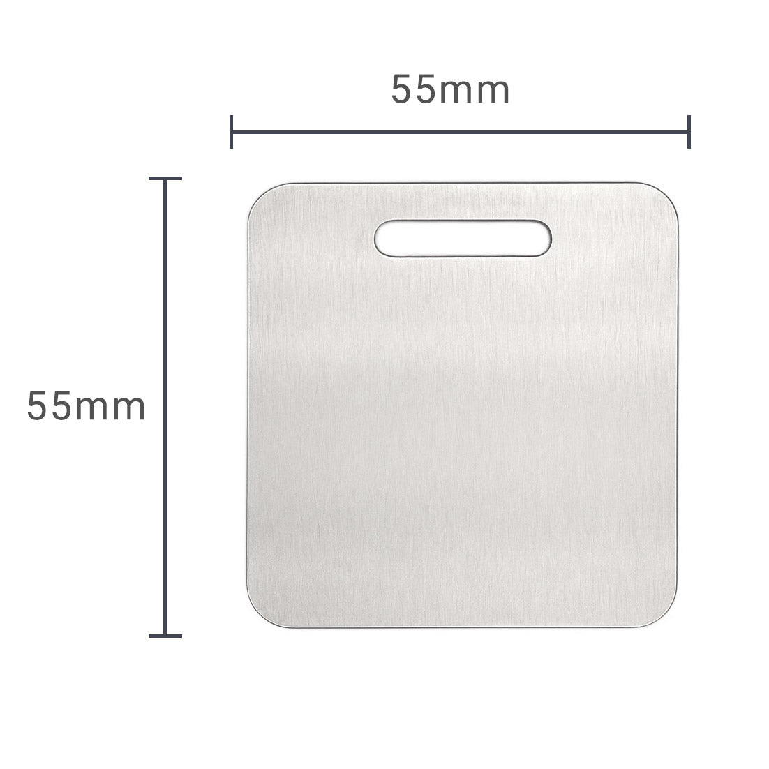 Quadratischer Edelstahl-Kofferanhänger mit individueller QR-Code Lasergravur