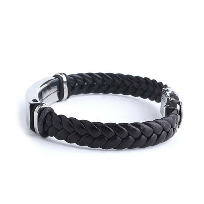 Bracelet with personal inscription - leather look braided