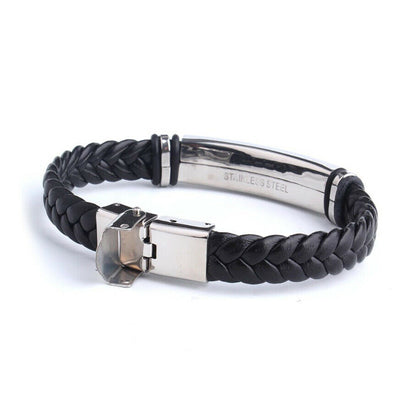 Bracelet with personal inscription - leather look braided