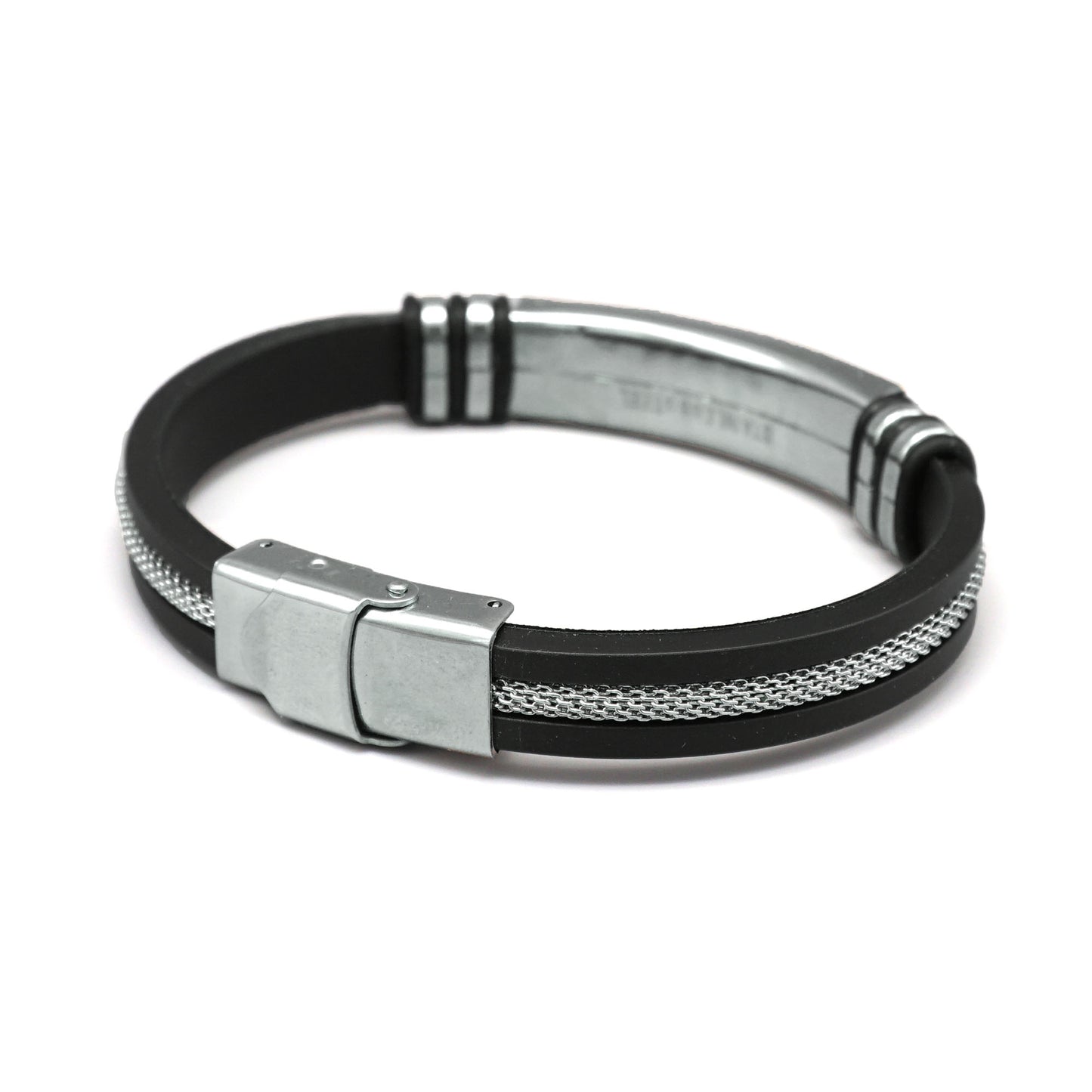 Armband mit individueller Gravur - Edelstahl & Silikon