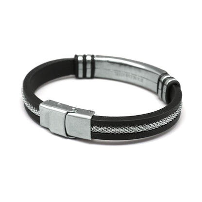 Armband mit individueller Gravur - Edelstahl & Silikon