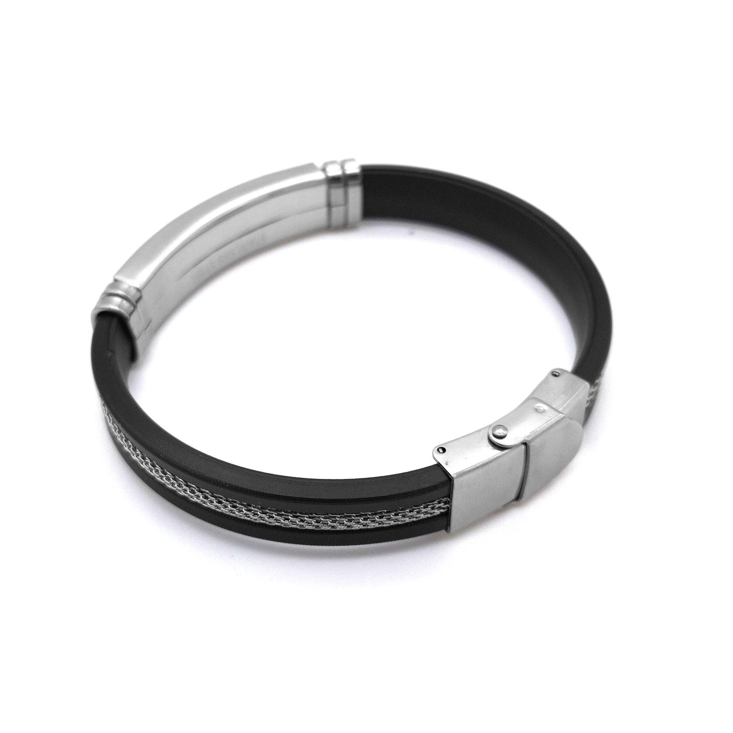 Armband mit individueller Gravur - Edelstahl & Silikon