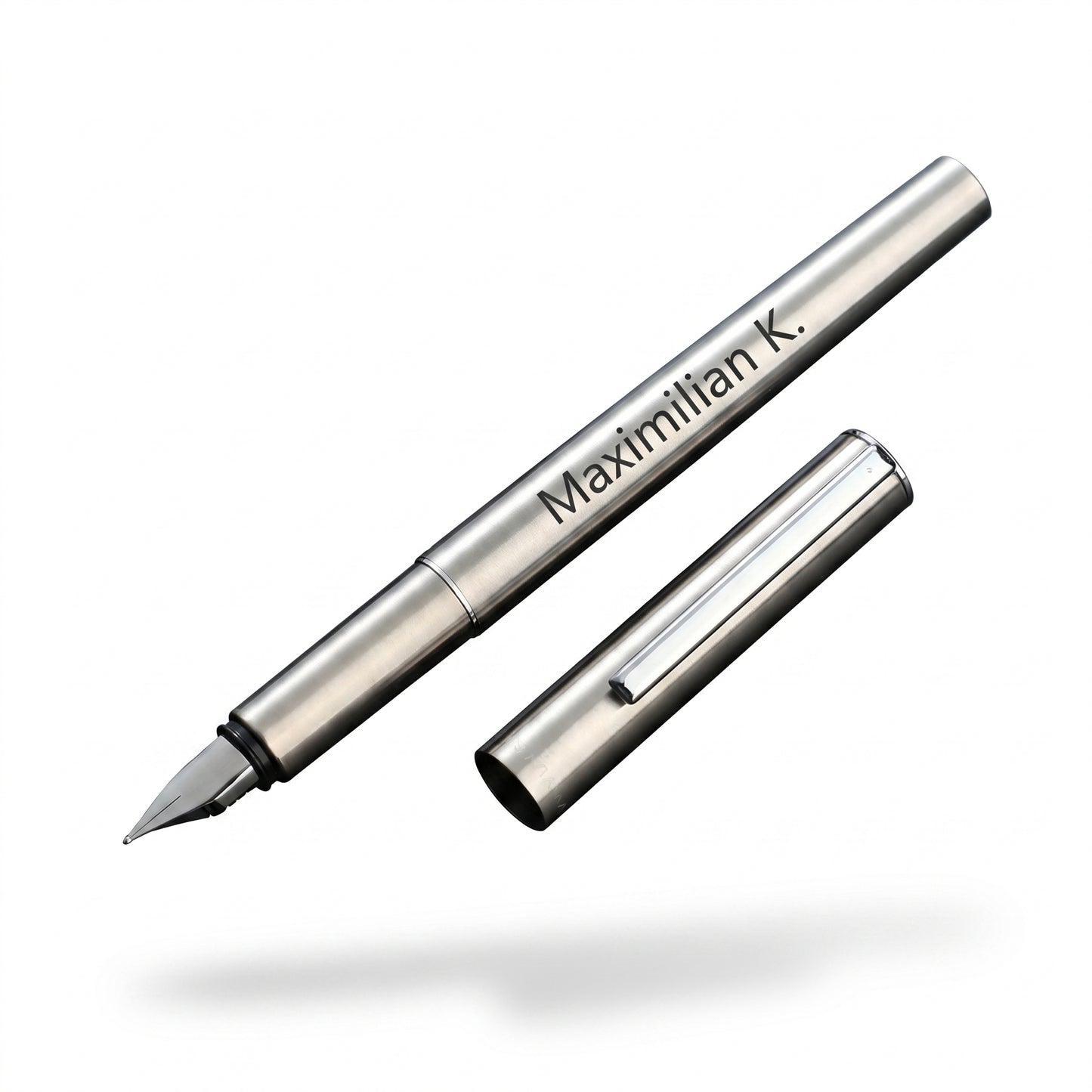 Premium Edelstahl-Füllfederhalter mit individueller Lasergravur – Elegantes Metall-Design